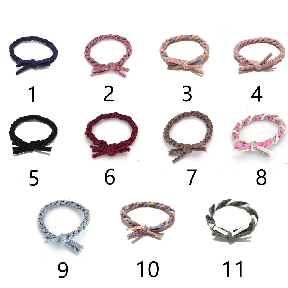 small hair clips 1Pc Concise Color Ponytail Hair Rope High Elastic Tie Hair Thick Rubber Band Hand-woven Head Rope Women Girl Hair Accessories korean hair clips