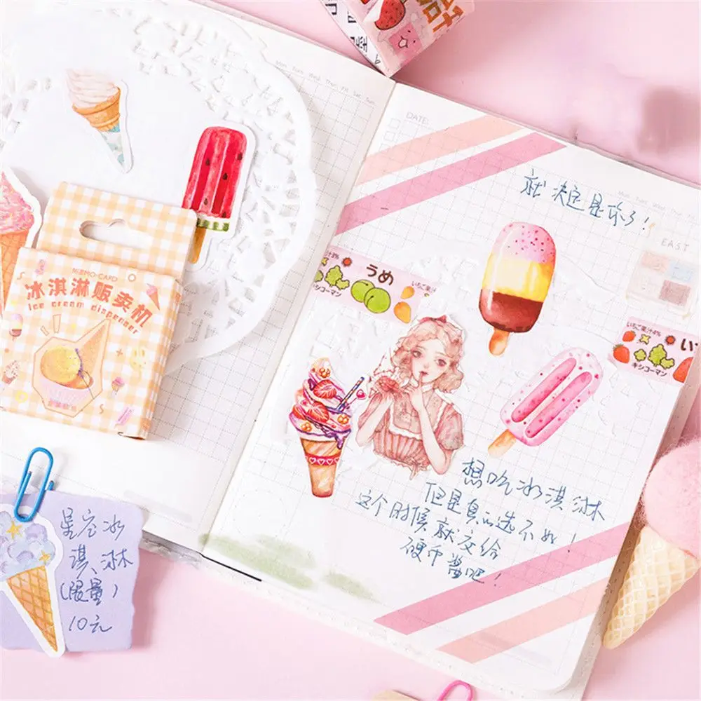 

46pcs Maid Decorative Stickers Summer Ice Creams Shape Kawaii Stationery Diary Photo Album Notebook Stickers School Supplies