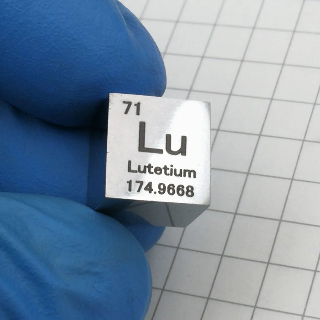 10X10X10 мм 6 двусторонняя матовая отделка двухсторонний Выгравированные металлические Лютеция куб периодической таблицы элементов Cube (LU≥99. 9%)