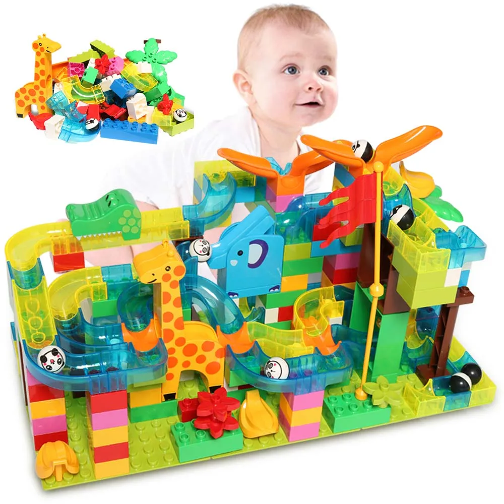 168/54PCS Marble Race Run Blocks Bricks Maze Ball Track Jungle Adventure Series Building Block Slide Toys For Children | Игрушки и хобби