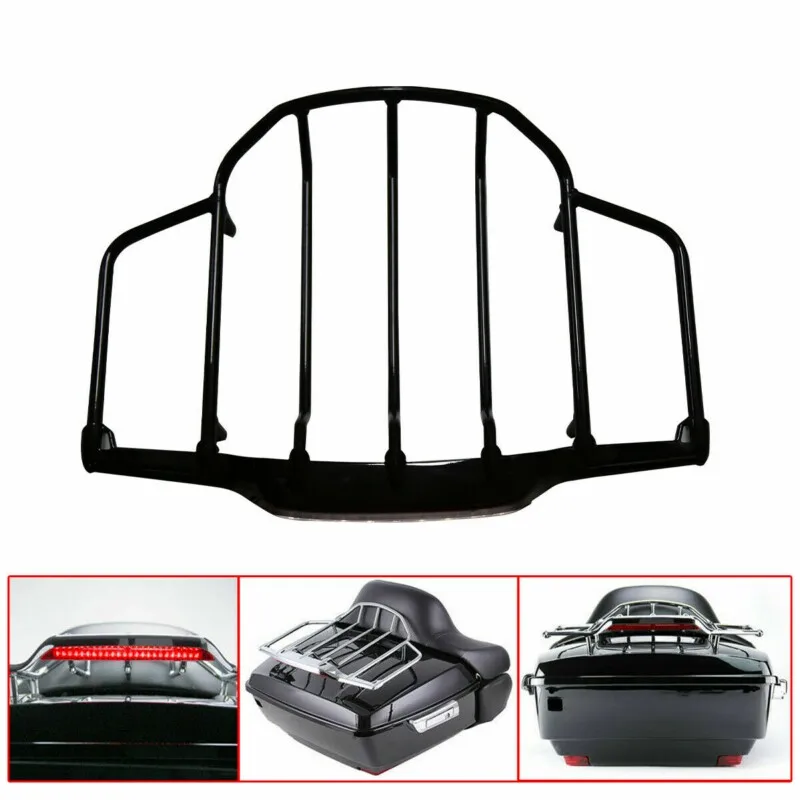 Motorcycle LED Light Pack Trunk Luggage Rack For Harley Tour Pak Road King Glide Touring Electra Street Glide 93-13 Air Wing motorcycle luggage rack