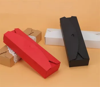 

White/red/black/brown Macaron box kraft paper dessert macarons boxes with biscuit pastry packaging boxes cup cake packaging box