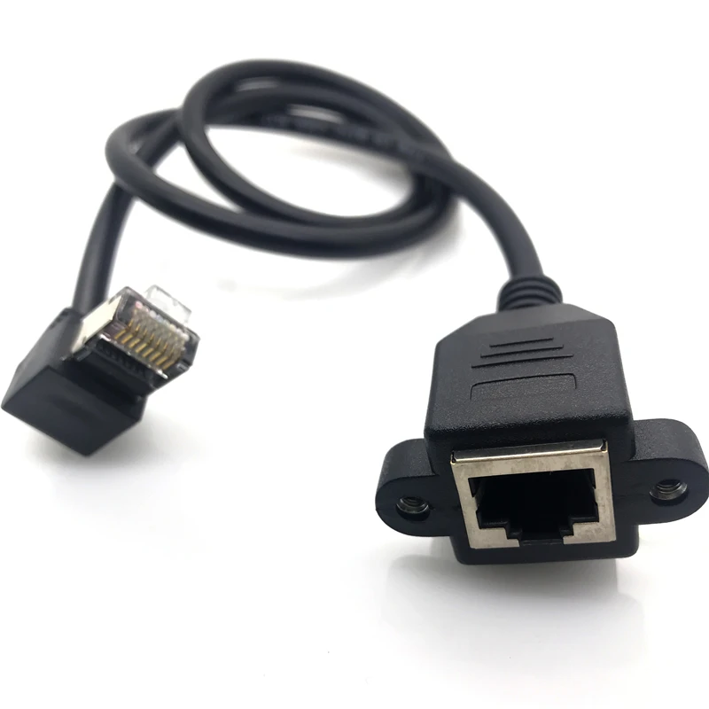 Пуховик 90 Угловой RJ45 Cat5e 8P8C FTP STP UTP Cat5 мужского и женского пола Панель крепление для сети Ethernet LAN кабель RJ45 30 см 60 см 1 м 1,5 м 1ft