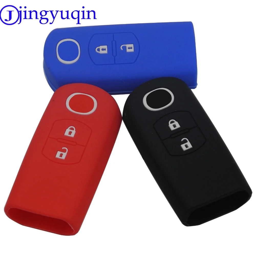 

jingyuqin New 2 Buttons Silicone Rubber Car Remote Key Case Cover FOR Mazda CX-5 /CX5 Atenza CX-7 CX-9 MX5 Holder Case Smart Key