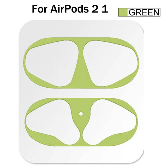 Grogeous защита от пыли для Apple AirPods профессиональная защитная пленка для Air pods pro 3 2 1 чехол наклейка для airpods 3 защитный чехол - Цвет: B Green Airpods 2 1