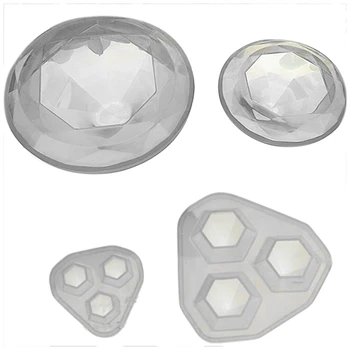 

4Pc Diamond Transparent Dried Flower Decorative Uv Resin Mold Liquid Silicone Molds For Making Jewelry Handcraft Pendant Tools