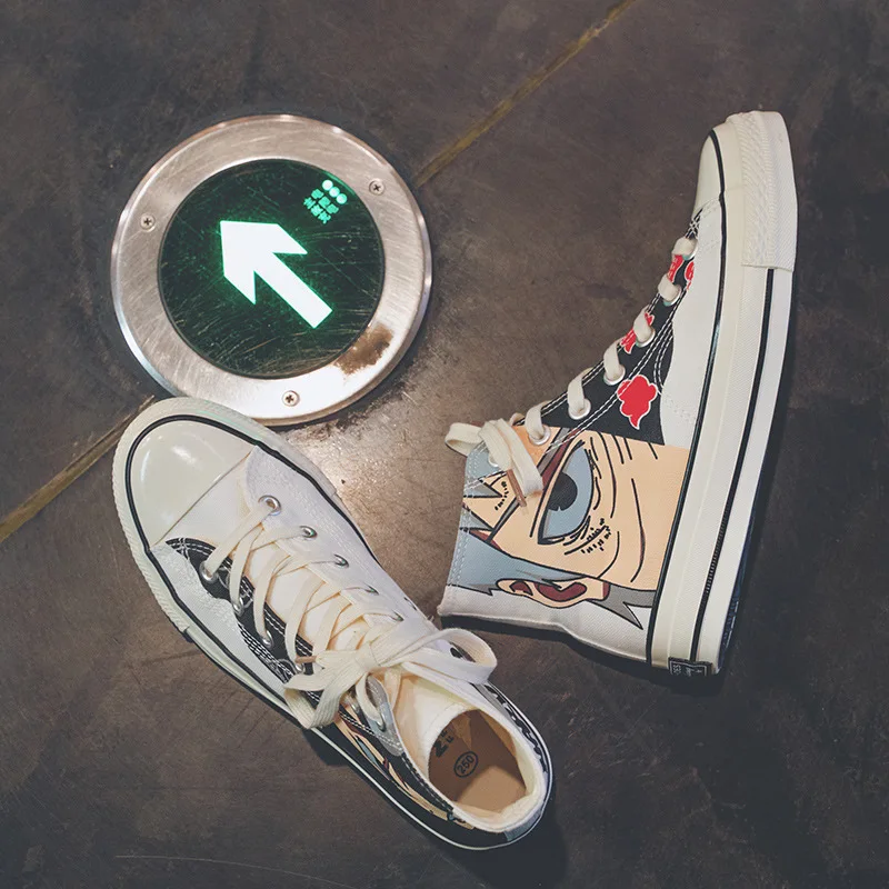 Anime Naruto Canvas Shoes Cosplay Costume Hatake Kakashi Akatsuki High Top Shoes Leisure Breathable Shoes