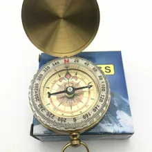 G50 Чистый медный флип компас открытый многофункциональный металлический компас со светящимися карманными часами водонепроницаемый