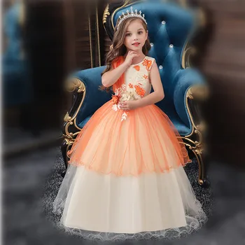

Elegant flower girl wearing a wedding banquet for a child beautiful demure princess dress girl dress formal