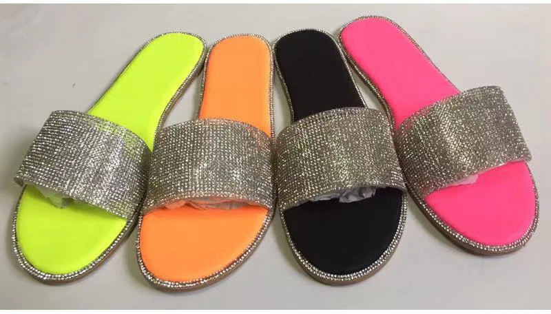 Sandales d'été plates avec losanges et différentes couleurs msow