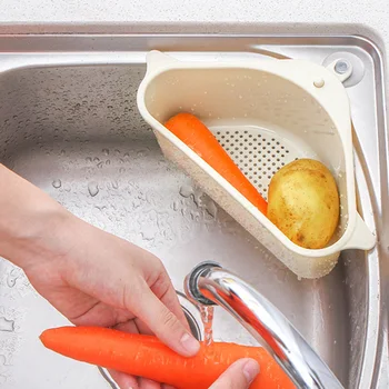 

Triangular Storage Holder Multifunctional Kitchen Suction Drain Shelf Household Fruit Vegetable Rack