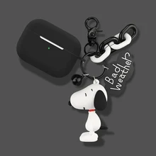 for airpods pro case Silicone Cas cartoon Charlie Brown Dog Keychain Wireless Bluetooth Headset Charging Box for Airpods 3 Cover