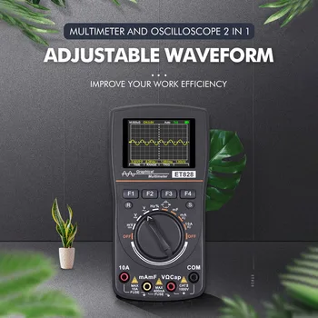 

2 In 1 Intelligent Professional With Backlit 2.4inch Color Screen Electronic Test DIY Oscilloscope Multimeter HD 1MHz Bandwidth