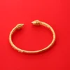 Ethiopian Real Man Jewelry Accessories Gold Color Opening Embossing Charm Bangles 1