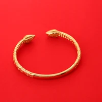 Ethiopian Real Man Jewelry Accessories Gold Color Opening Embossing Charm Bangles 1