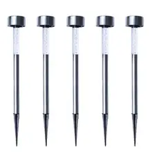 5 шт. Спайк солнечной энергии из нержавеющей стали светодиодный декоративная лампа для сада газон двора ПУТЬ Plug And Play Spot Light