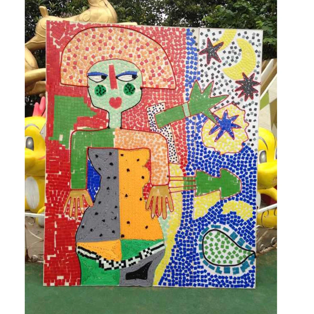 Günstig 250 Stück Platz Glas Mosaik Fliesen Stück Mosaik Machen Kinder Puzzle Tessara für DIY Kunst Handwerk 10x10mm