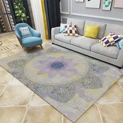 Современный прямоугольный цветок ковер Спальня Гостиная диван нескользящий коврик для пола