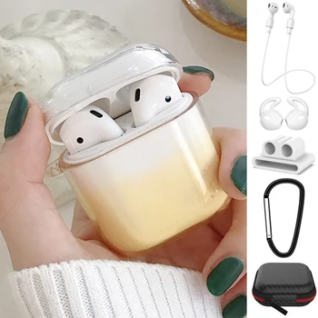 

2/5PSC clear case for airpods case cute protective cover for airpods 2 with earplug Anti-lost rope sport case for airpods 2 case