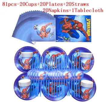 

Super Hero Spiderman Paper Cups+Plates+starw Weddiing Birthday Decoration Baby Shower Festival For Kids Tableware Party Supplies