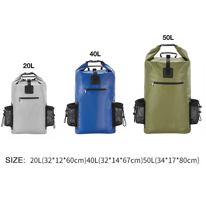 Outdoor Camp Backpack Waterproof River Bag Bucket Fishing Drybag Swim Travel Bag Trekking Hiking Backpack PVC Kayak Boat Bag Men