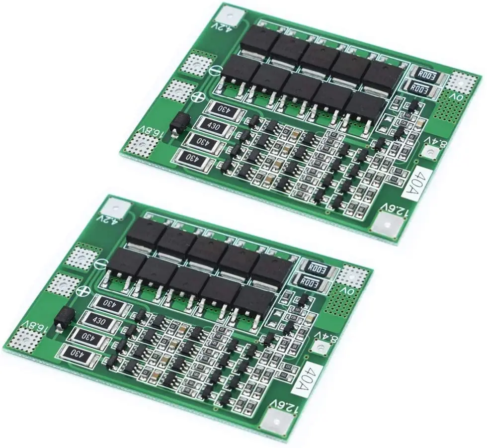 2pcs 4S 40A Li-ion Lithium Battery 18650 Charger PCB BMS Protection Board + Balance for Drill Motor 14.8V 16.8V Lipo Cell Module