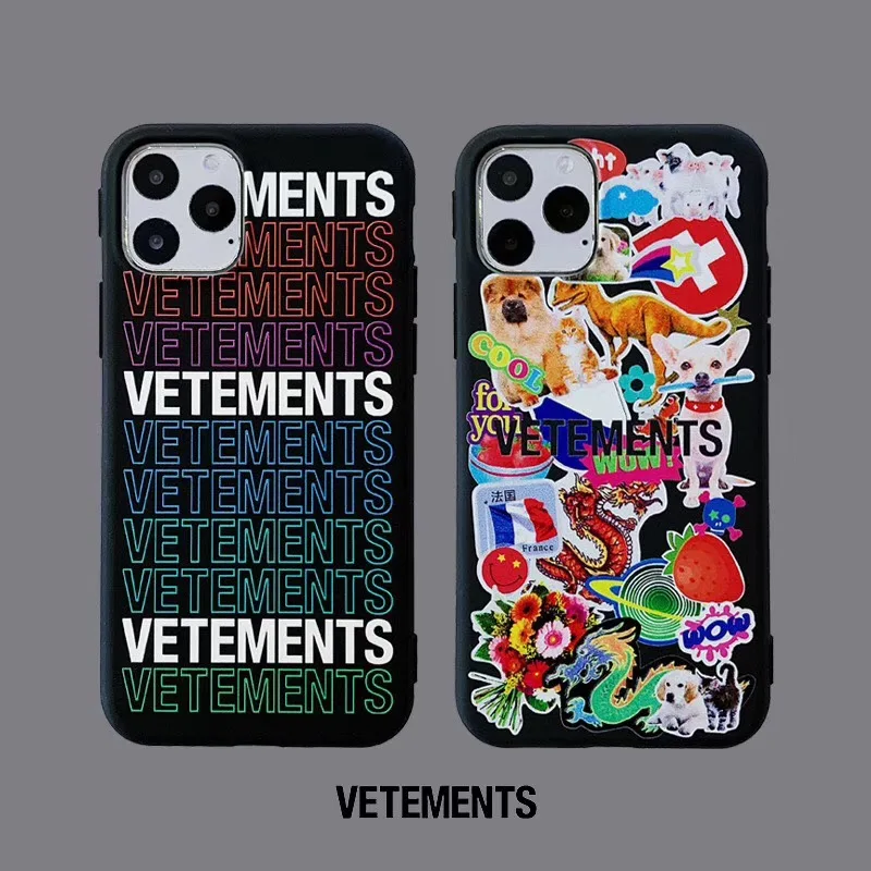 

Luxury France Brand Vetements Glitter Phone Case For iphone 11 pro Max 6 s 7 8 Plus X XS XR MAX Fashion Glossy Silicone Cover