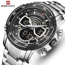 

New NAVIFORCE Mens Watches Top Luxury Brand Sports Watch Men Chronograph Stainless Steel Quartz Wristwatch Relogio Masculino