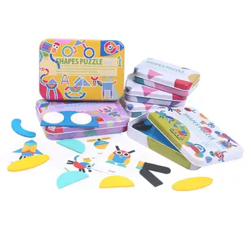 

Wooden Pattern Animals Jigsaw Puzzle Sorting and Stacking Games Educational Toys for Toddlers