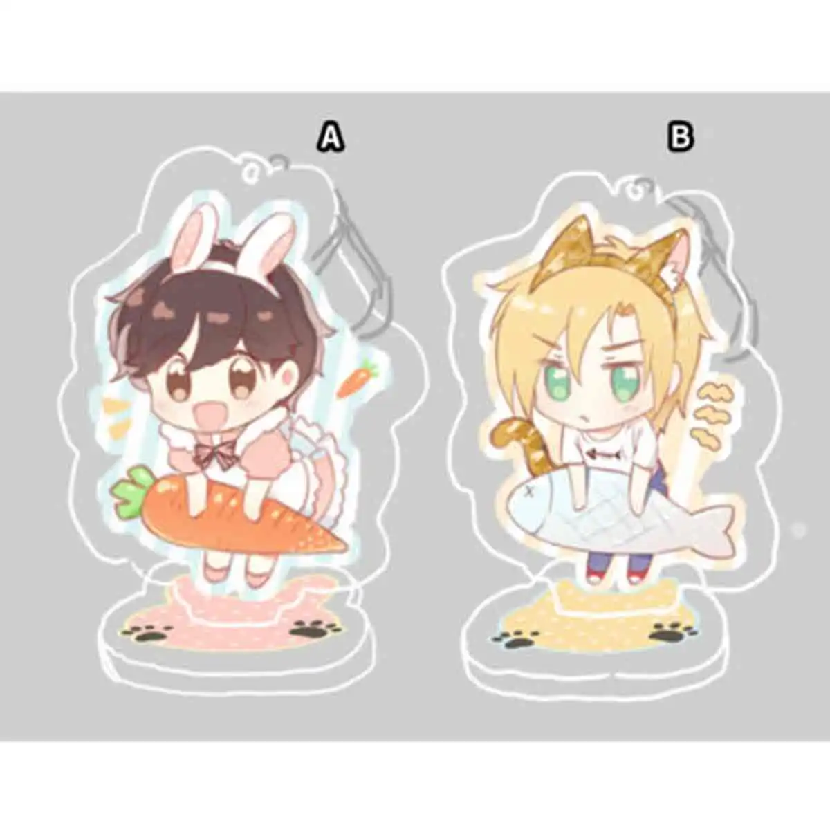 

Acrylic Keychain Strap Figure Stand Display Anime Banana Fish Fish Ash Lynx Yasha 7cm Dual Purpose Cute Key Ring Key Chains