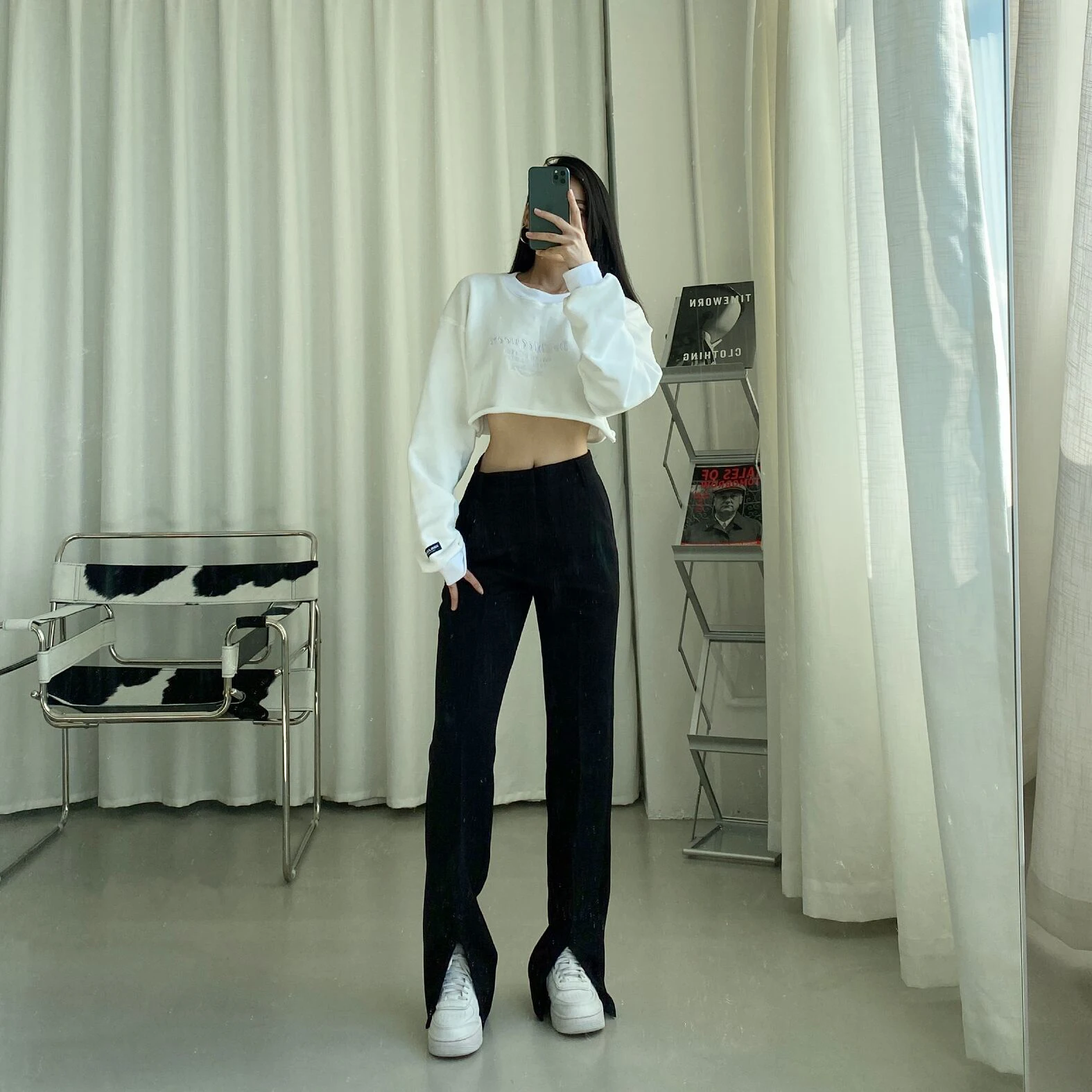 baggy jeans Yitimoky Slit Leg Black Flare Pants Women Office Lady Full Length Clothes Solid Straight Vintage Streetwear Work 2022 Spring New trousers for women