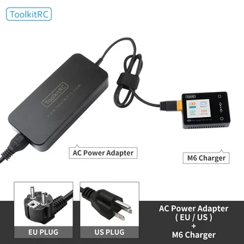 

ToolkitRC M6 Battery Balance Charger + ToolkitRC AC Power Adapter 180W Output Power XT60 Plug
