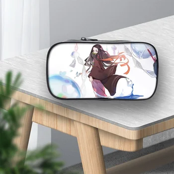 

Anime Demon Slayer Kimetsu No Yaiba Canvas Purse Pencil Case Zipper Pen Bag Pen Stationery Bag