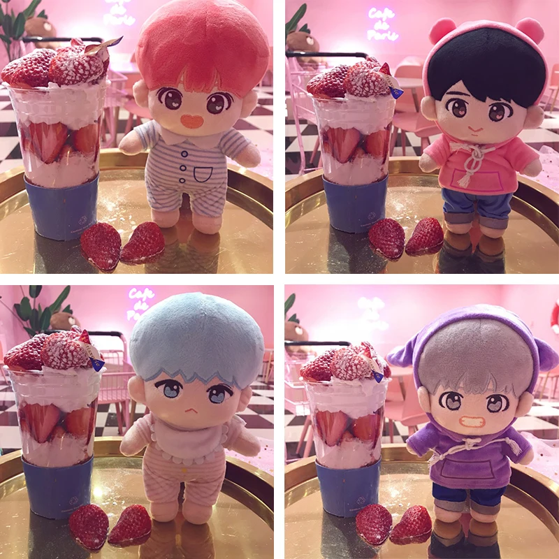 Prix Mode corée dessin animé poupées en peluche jouets en peluche poupée Superstar mignon avec des vêtements jouet cadeaux Collection pour enfants anniversaire