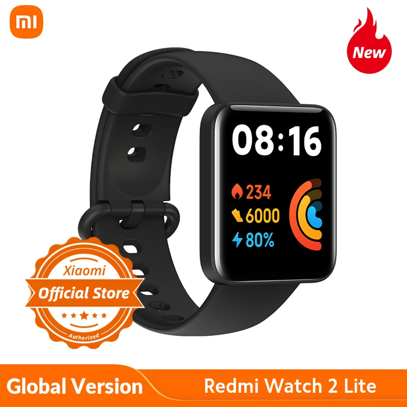 Global Version Xiaomi Redmi Watch 2 Lite With Bluetooth \u0026 Gps 5 Atm 1.55  Display Optical Heart Rate Sensor - Smart Watches - AliExpress