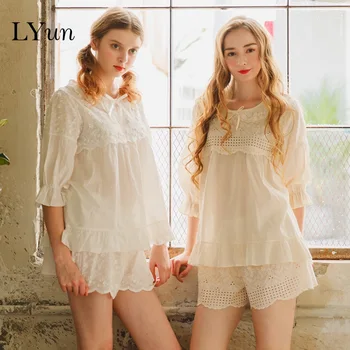 

LYun Pure cotton sexy ladies pajamas set spot summer new home furnishing pajamas female summer 2020