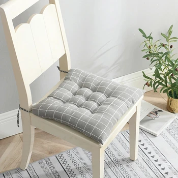 

Grey Plaid Seat Cushion Dining Room Chair Pad Nordic Style Chair Cushion For Home Decor 1 Piece Office Seat Pad Soft Sofa Pillow