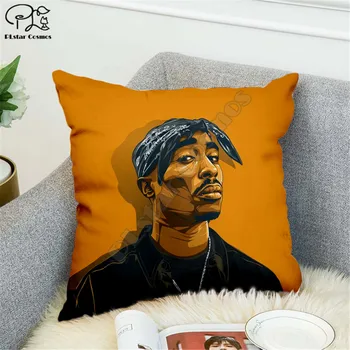 

Character 2Pac pattern 3D printed Polyester Decorative Pillowcases Throw Pillow Cover Square Zipper Pillow cases style-3