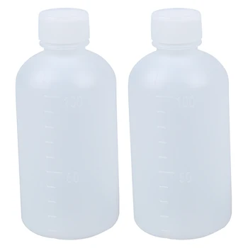 

100ml Clear Plastic Cylinder Shaped Chemical Agent Bottle 2 Pcs