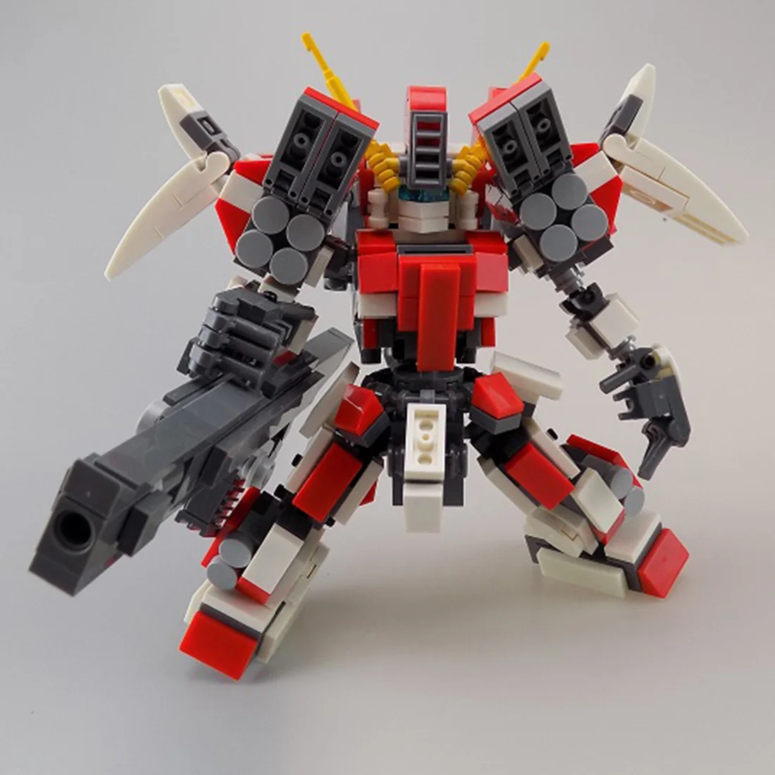 

441Pcs STEM MOC X Team Heavy Artillery AI Mecha Model Small Particle Building Blocks Educational Toy Set - Red