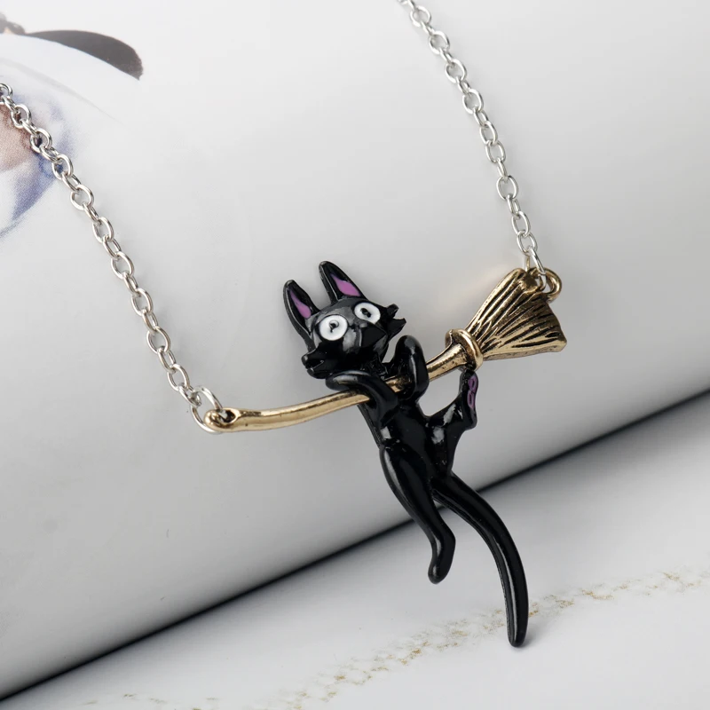 Обувь для косплея; Аниме Миядзаки Цепочки и ожерелья милые Gigi черная кошка висит подвеска-посох Цепочки и ожерелья ведьмы ювелирные изделия сувениры для поклонников