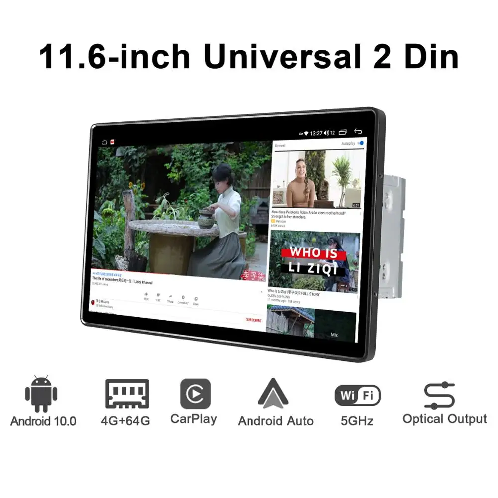 New Product 11.6 Inch Android 10 Car Radio Stereo 2 din Autoradio HD 1920*1080 6GB 128GB Head Unit Multimedia Wireless Carplay