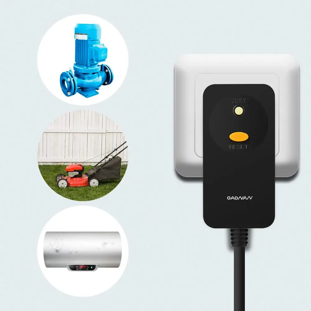 

leakage protection converter plug Leak-proof Waterproof EU Plug for Water Heaters/ Washing Machines/Microwave Ovens