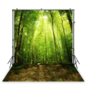 

HUAYI natural scenery background green jungle backdrop printed back drop filming decoration art fabric backdrop xt-6782