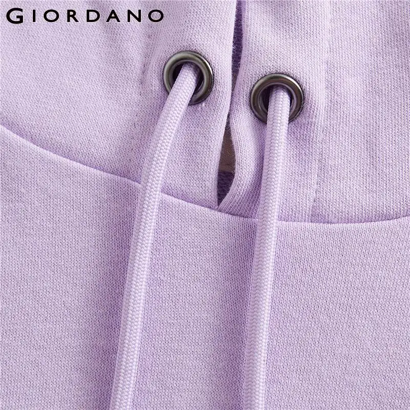 Giordano Женская толстовка, Женская Толстовка-кенгуру, Толстовка С Карманами, Soild цвет, легкий, эластичный, прочный, Femme пуловер 05329779