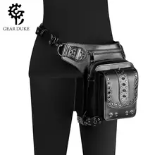 Сумка кошелек GearDuke для мужчин и женщин черная кожаная сумка в