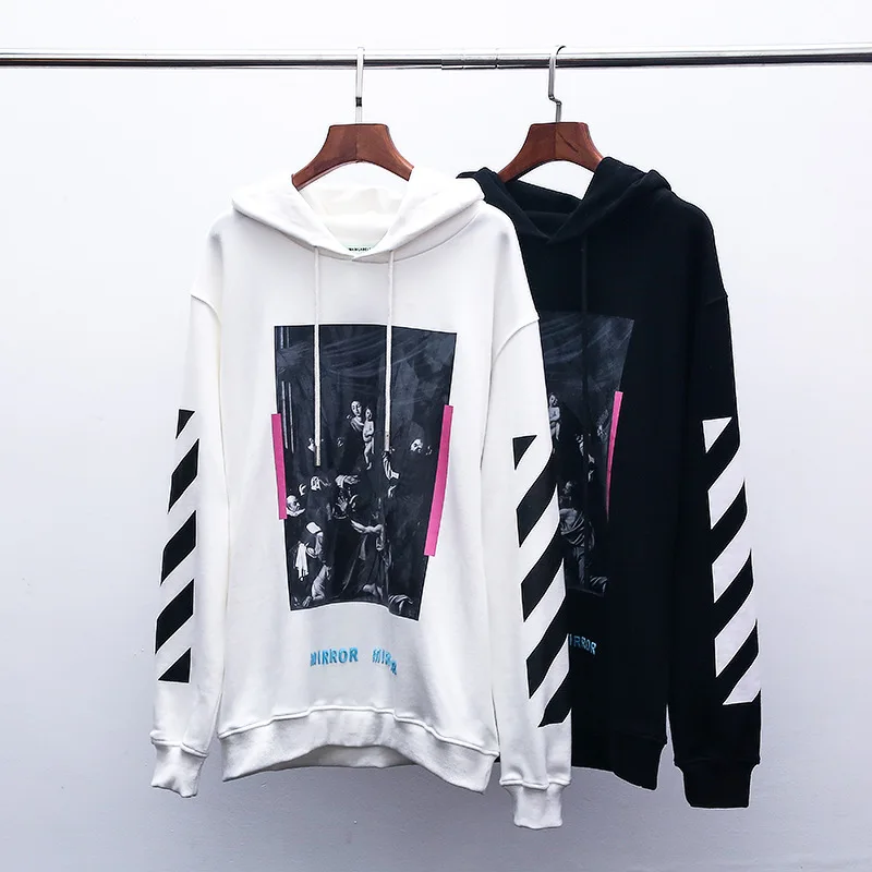 19SS OFF-WHITE OW религиозная девственница толстовка с капюшоном, толстовка уличная хип хоп мужская одежда оптом