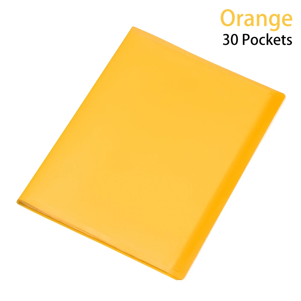 30 Pockets Yellow 6 цветов Гибкая A4 папка для документов сумка бумажник Органайзер 10 20 30 40 карманы портфель офисные студенческие принадлежности - Цвет: 30 Pockets Yellow
