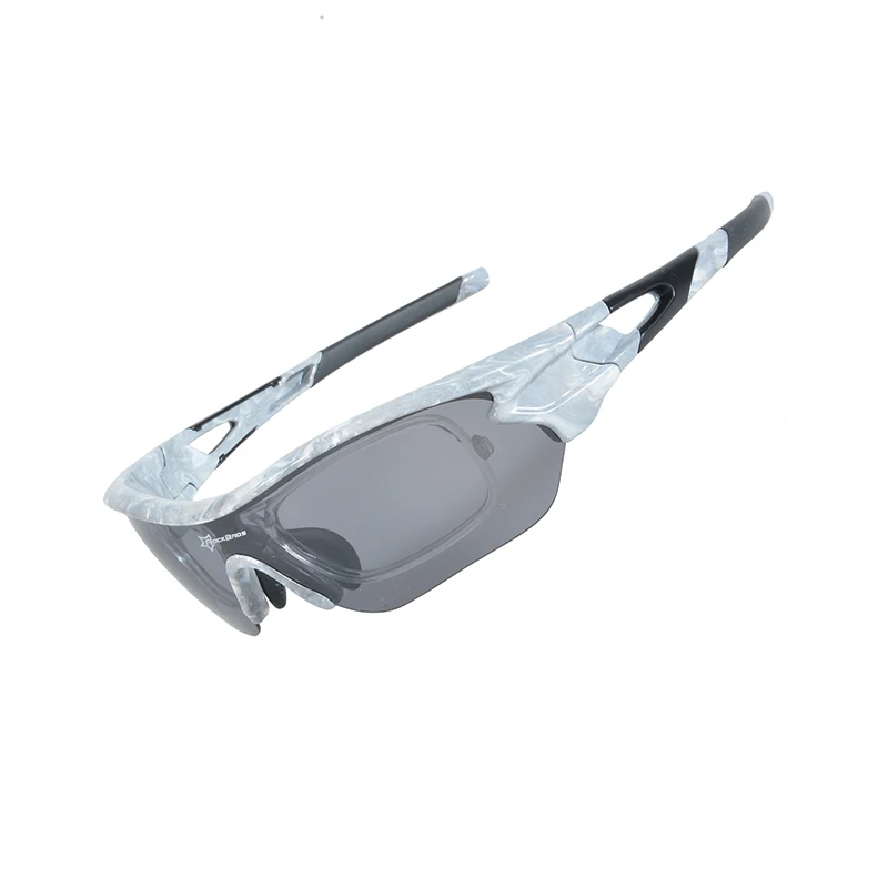 Marble White Style 3 ROCKBROS Поляризованные велосипедные солнцезащитные очки UV400 Профессиональный велосипед езда 3 линзы очки с рамкой для близоруких линз - Цвет: Marble White Style 3