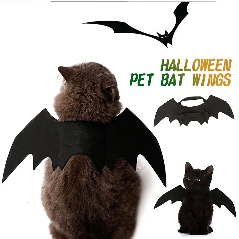 Cute Cat Costume Black Halloween Suppiles Outfit Wings Felt Cloth Cape Bat Wings Props Pet Pet Dress Wing Animal